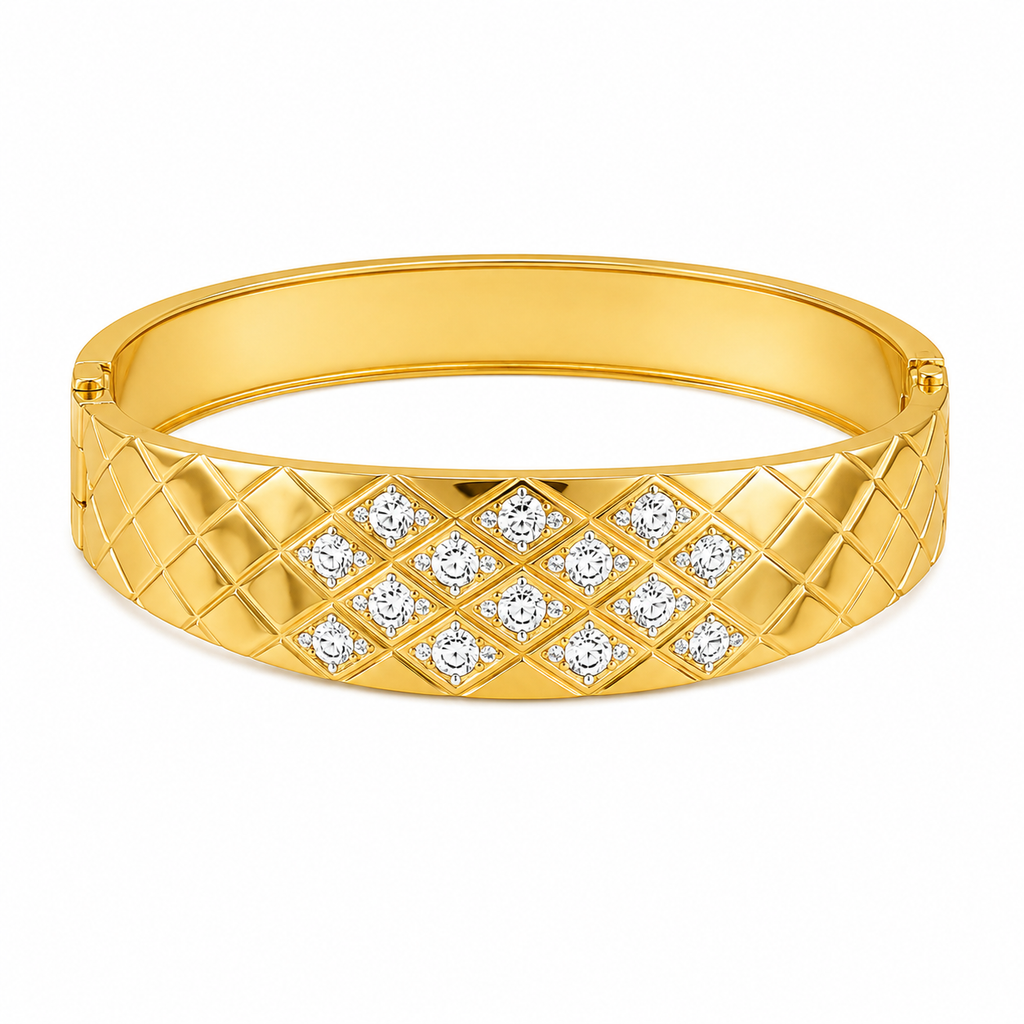 Diamond Grid Gold Bracelet