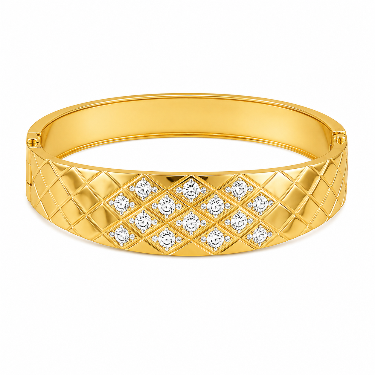 Diamond Grid Gold Bracelet