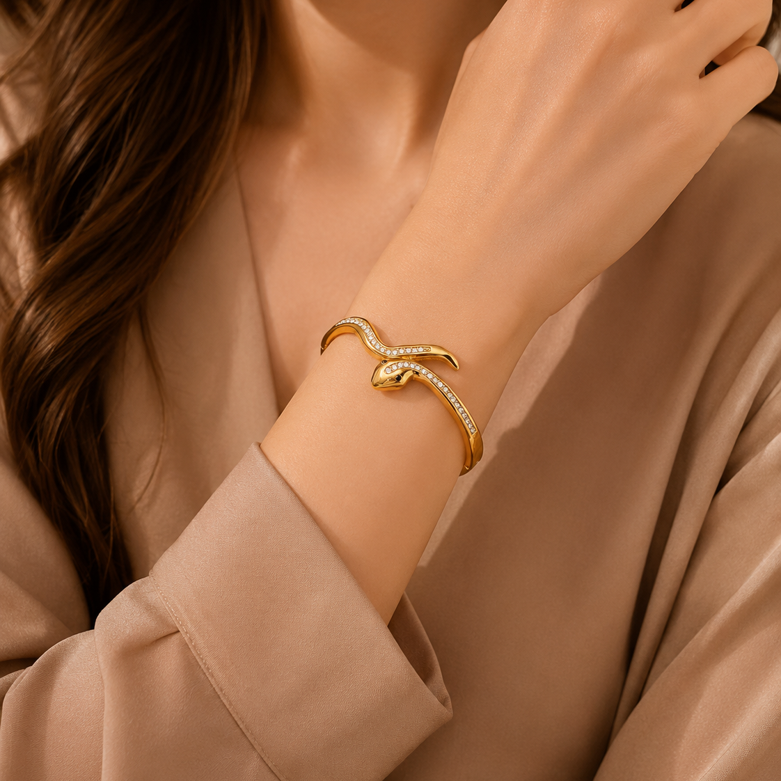Rhinestone Snake Bracelet