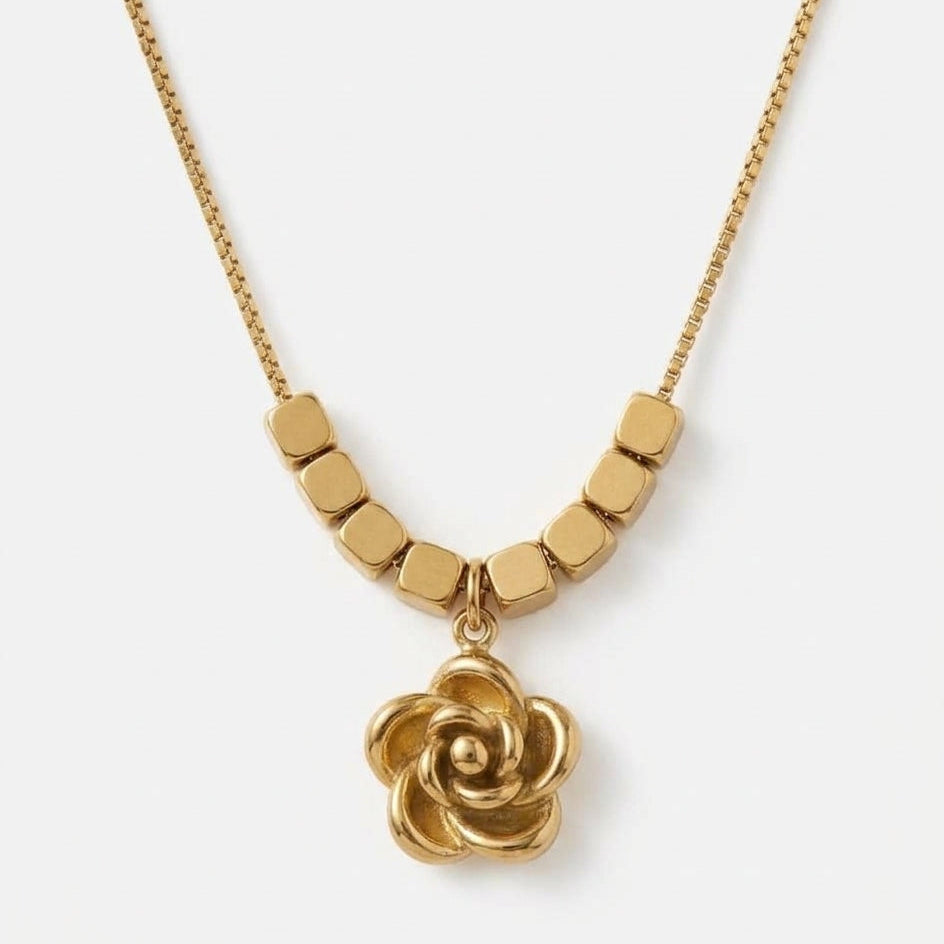 Gilded Rose Pendant For Woman