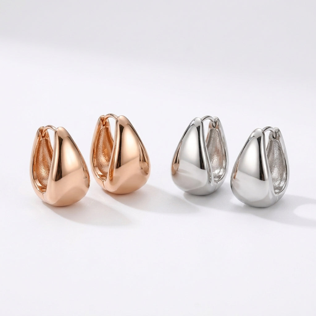 Water Droplets Earrings Featuring Stainless Steel Surgical Steel Ear Pins