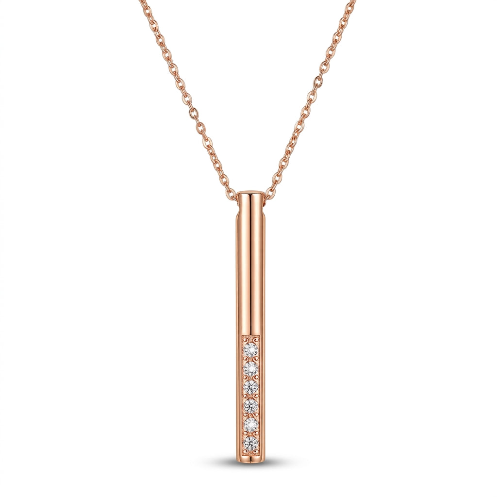 Rose gold-toned vertical bar pendant necklace