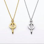 Silver and Golden stainless steel chain necklace with nail pendant