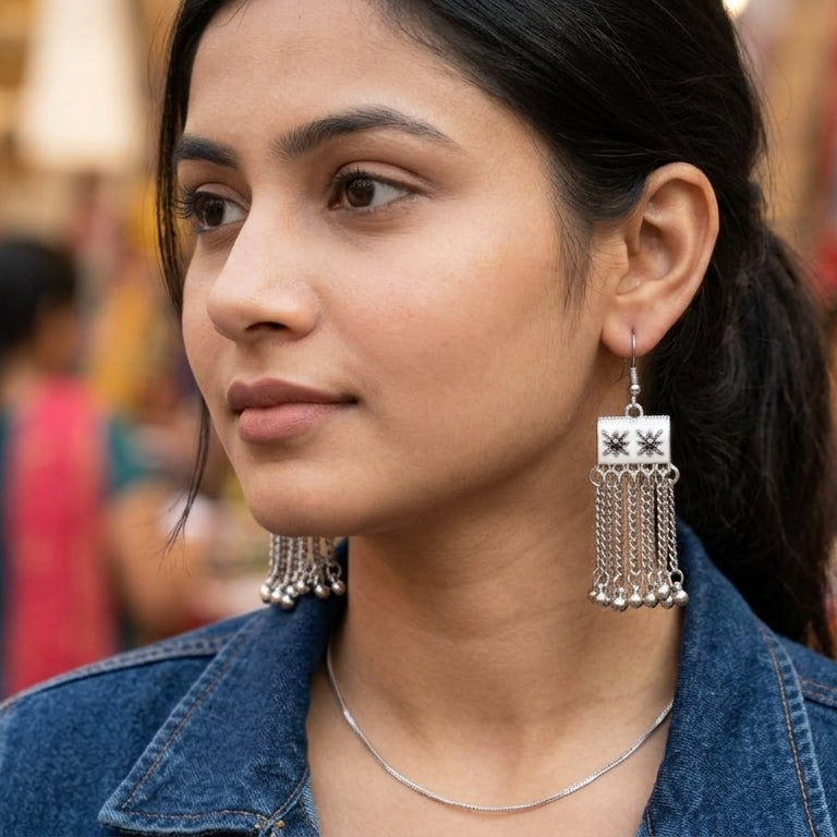 Kashmiri Heritage Chain Danglers