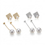 Geometric Rhinestone And Faux Pearl Double-Sided