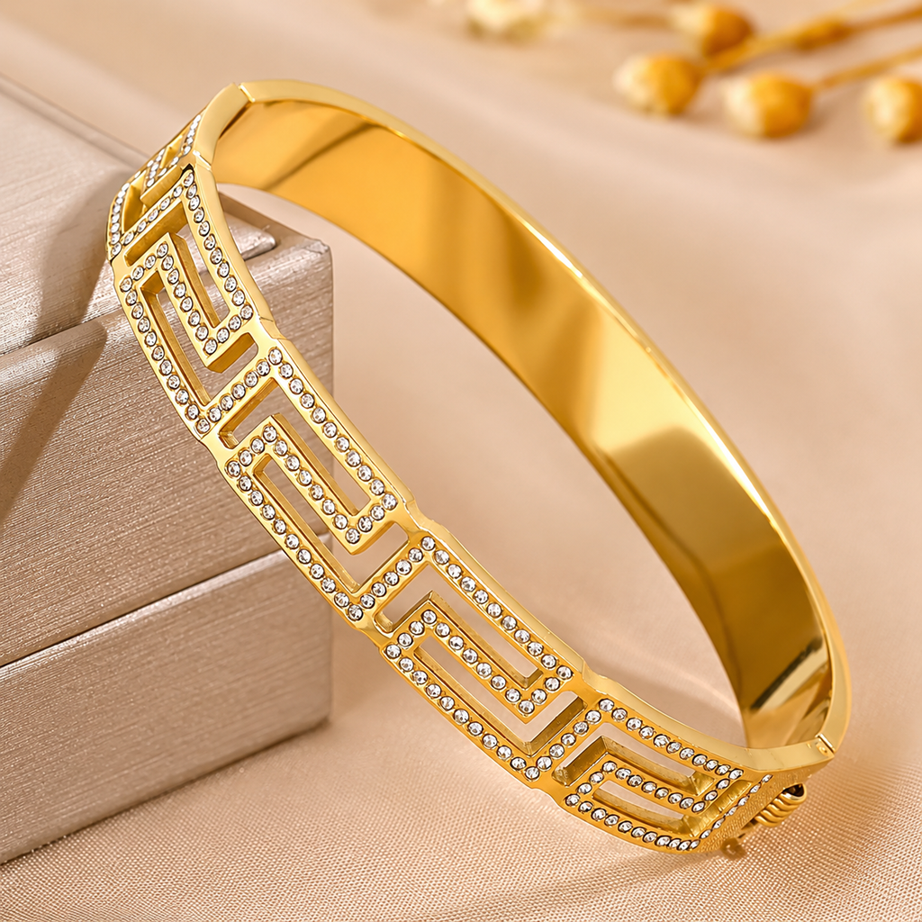 Geometric Greek Key Bracelet