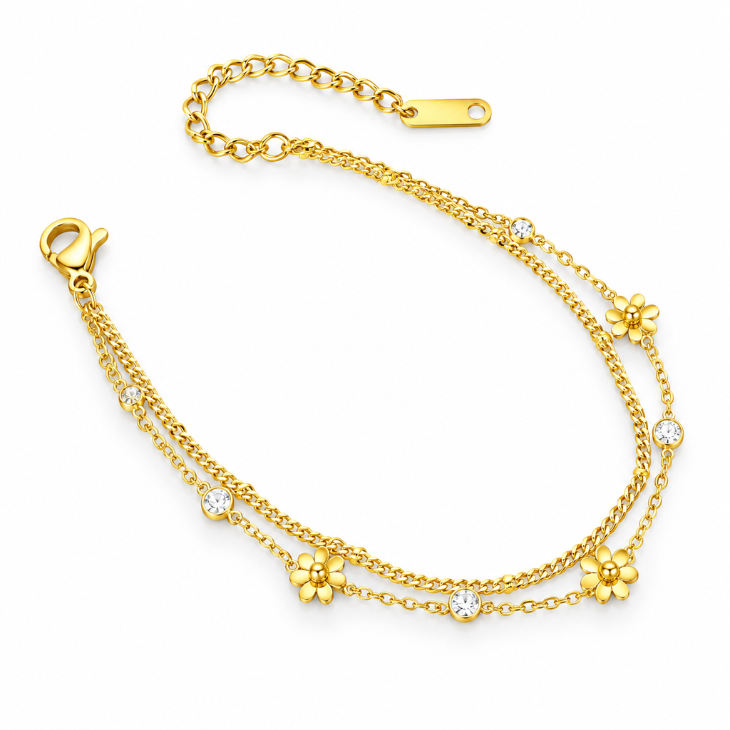 Style Elegant Double-Layer Cute Little Daisy Bracelet