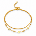 Elegant And Cute Gold Flower Charm Bracelet