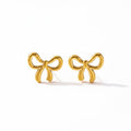 Exquisite Stainless steel Gold Bow Earrings
