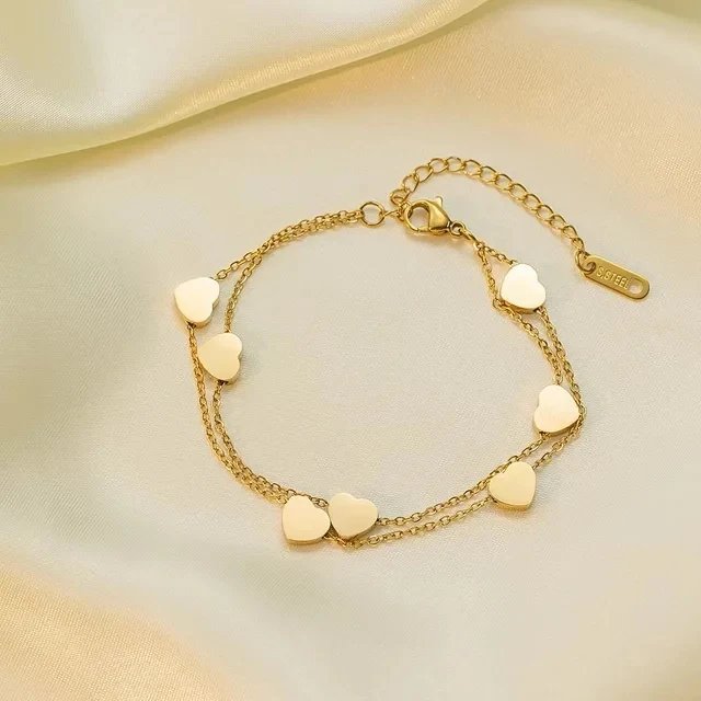 Minimal Heart Charm Bracelet