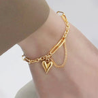 Gold Plated Heart Charm Link