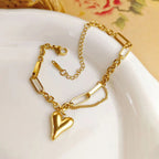 Gold Plated Heart Charm Link
