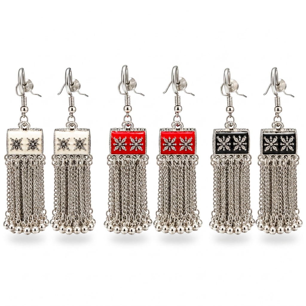 Kashmiri Heritage Chain Danglers