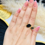 Ivory Swirl adjustable ring
