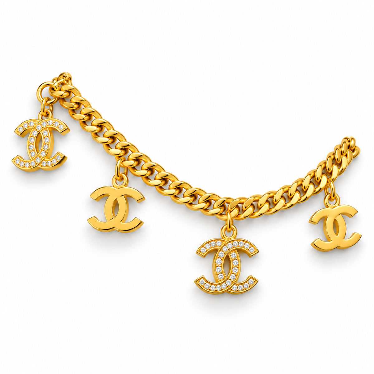 Women's gold anklet chain bracelet, foot jewelry