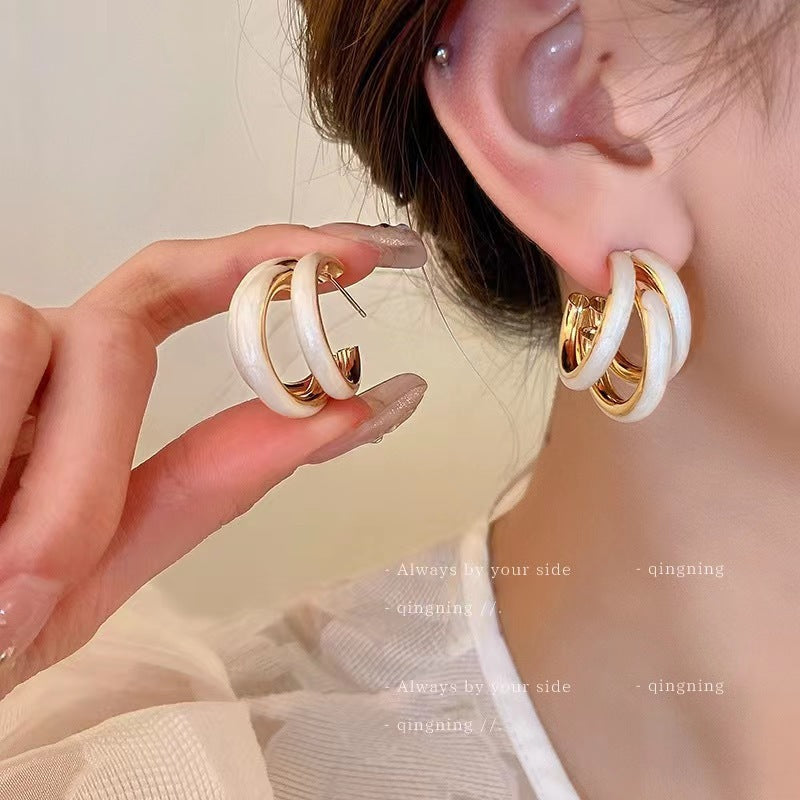 Multi-Layer C-Shaped Hoop Earrings