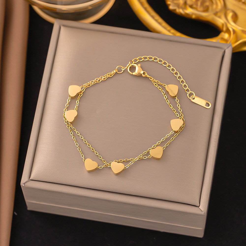 Minimal Heart Charm Bracelet