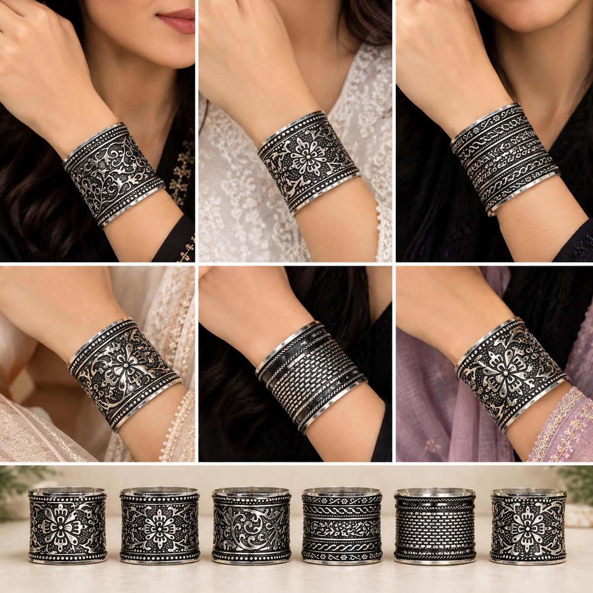 intricate embossed and floral patterns