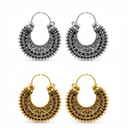 Intricate Metallic Heritage Hoop Jhumka