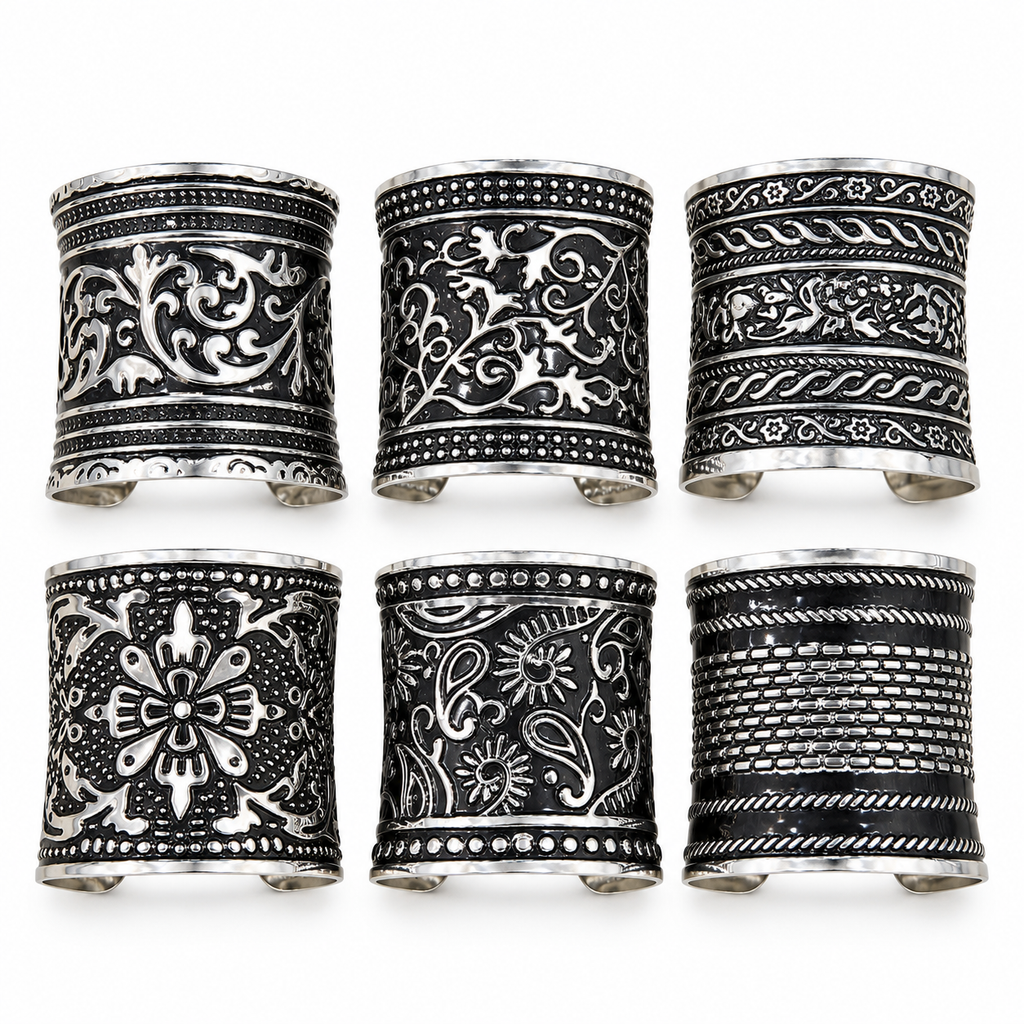 intricate embossed and floral patterns