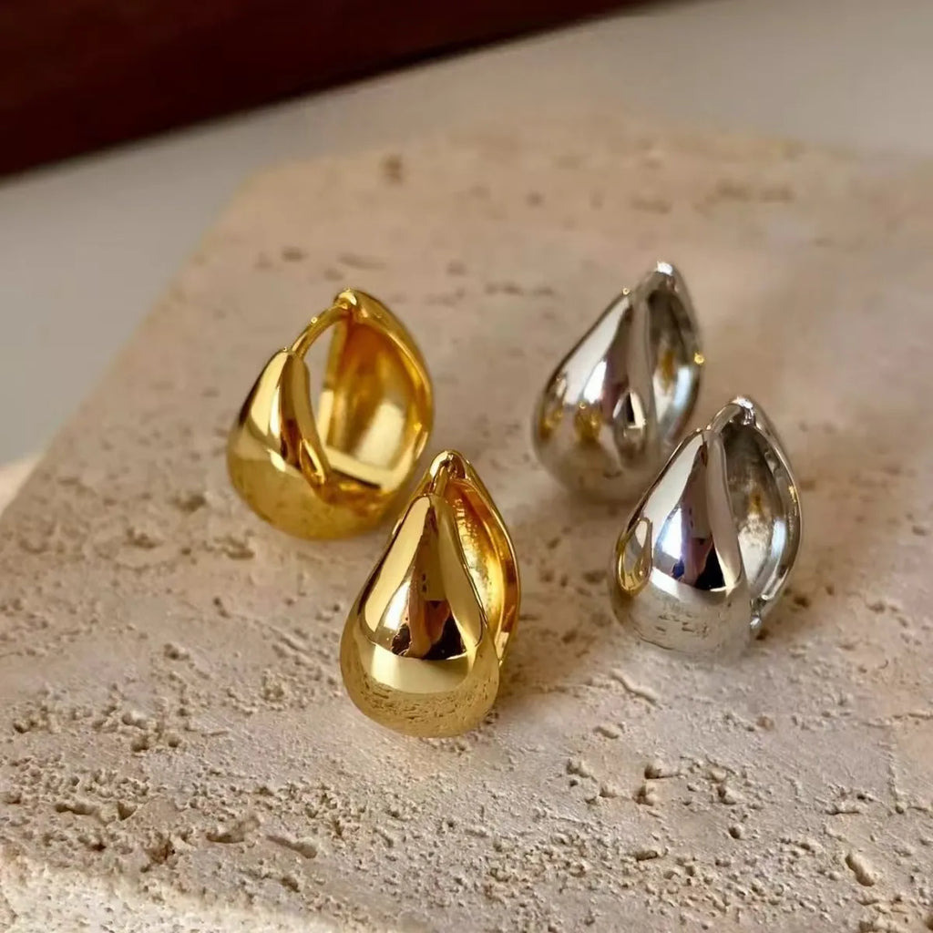 Water Droplets Earrings Featuring Stainless Steel Surgical Steel Ear Pins