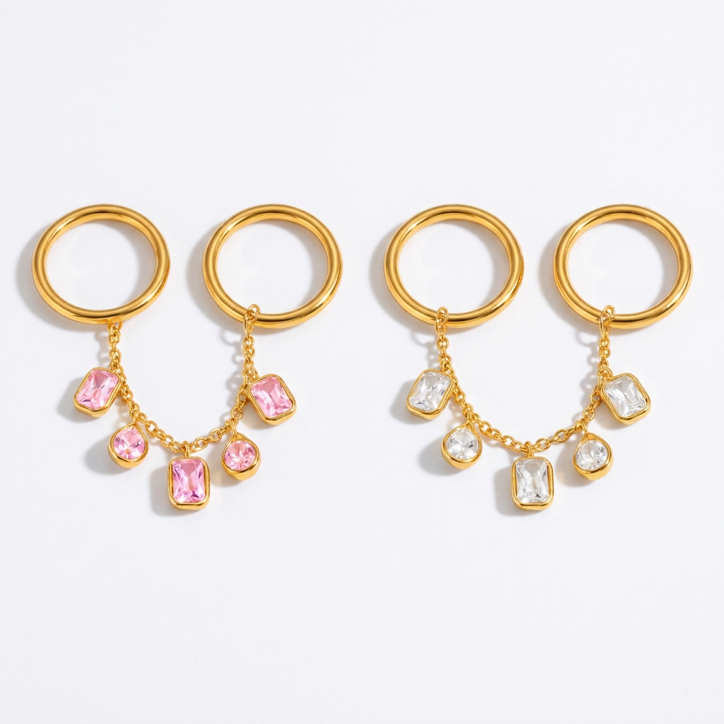 Charms‑Connected Two Band‑Dainty