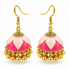 Pink Lotus Meenakari Jhumka