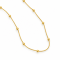 Minimal Gold Bead Necklace For Women
