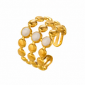 Vintage Geometric Oil Drop Ring