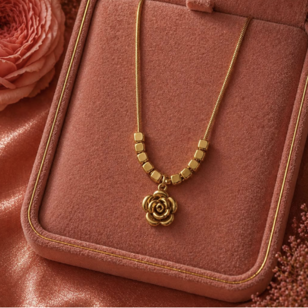 Gilded Rose Pendant For Woman