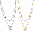 Love Heart Pendant Layered Necklace
