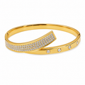 Stone cuff Golden Bracelet