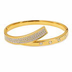 Stone cuff Golden Bracelet