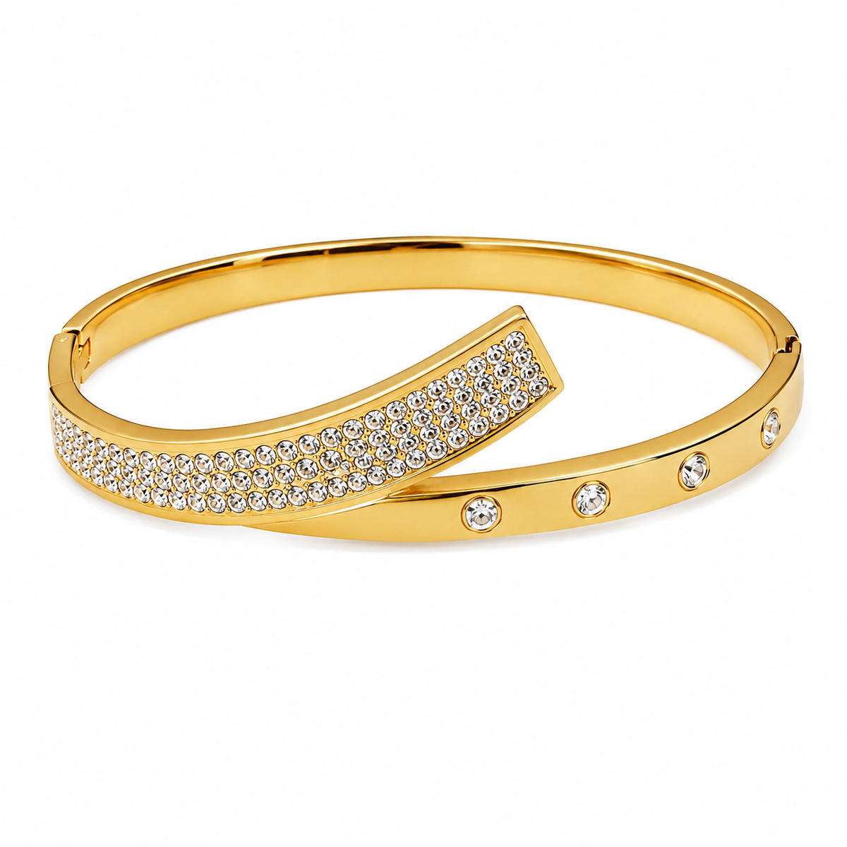 Stone cuff Golden Bracelet