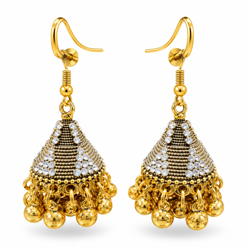 South Asian bell-shaped dangling Jhumka