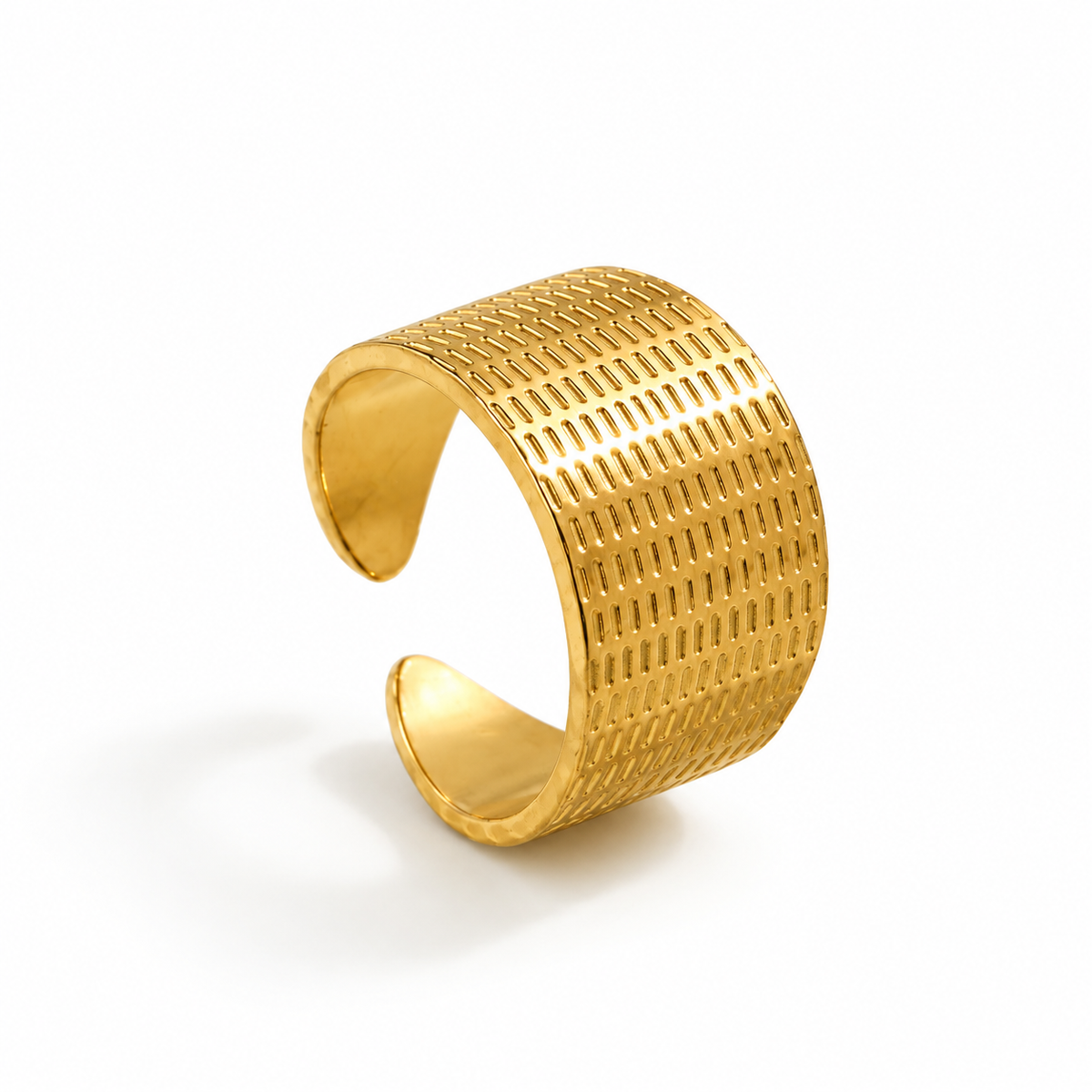 Gold Stainless Steel Scales Ring