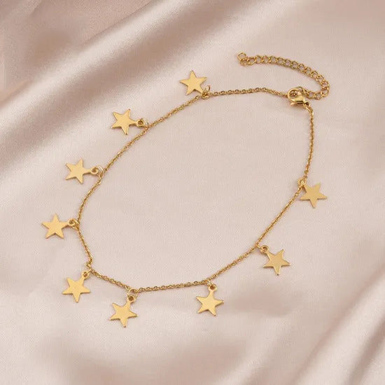 Danity Star Charm Dangle Anklet