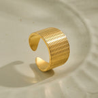 Gold Stainless Steel Scales Ring
