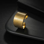 Gold Stainless Steel Scales Ring