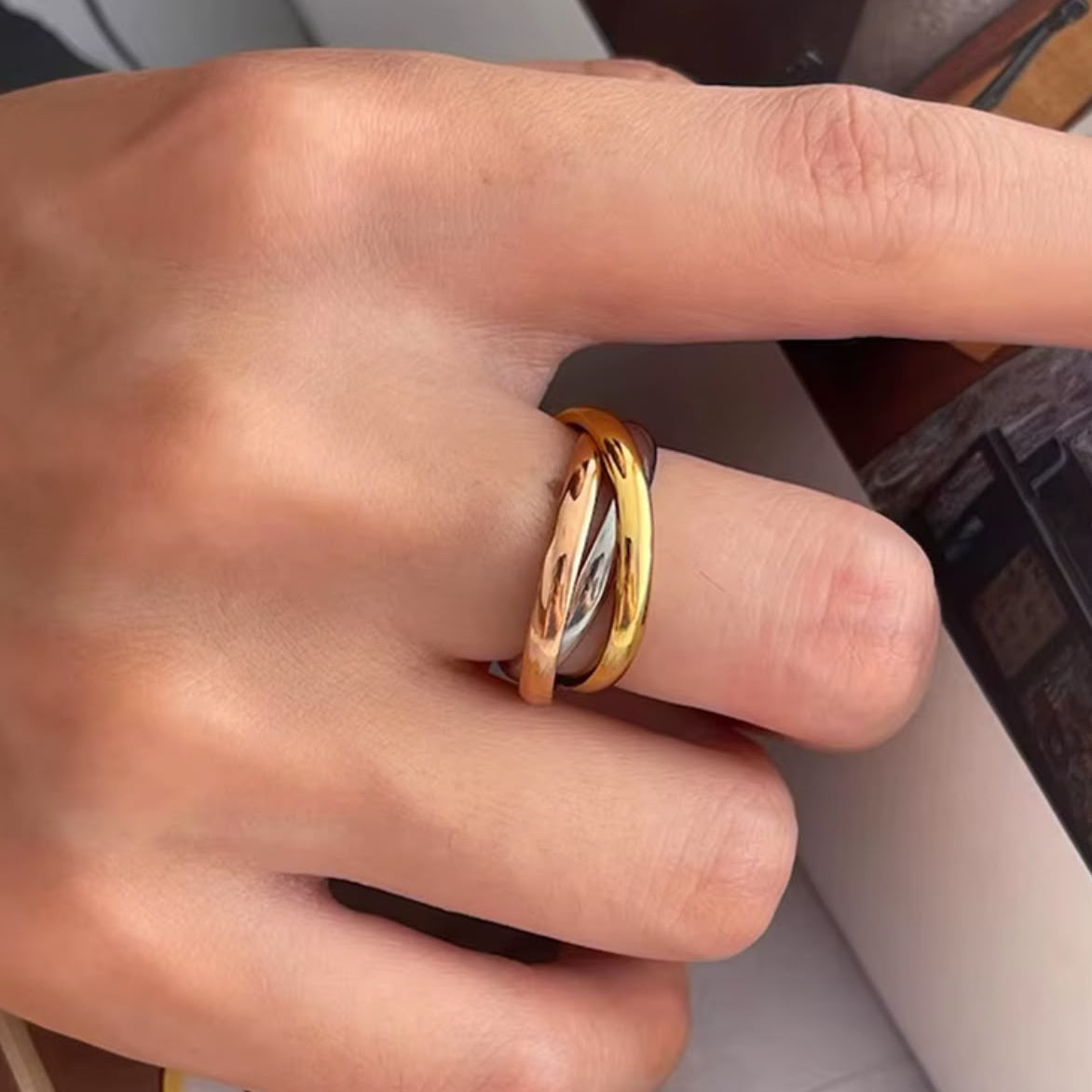 3 colours of gold Women Ring