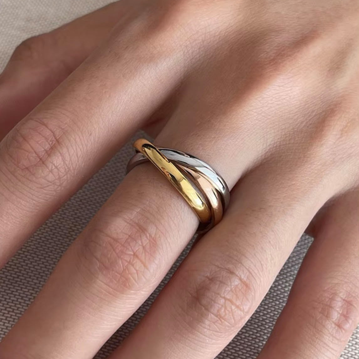 3 colours of gold Women Ring