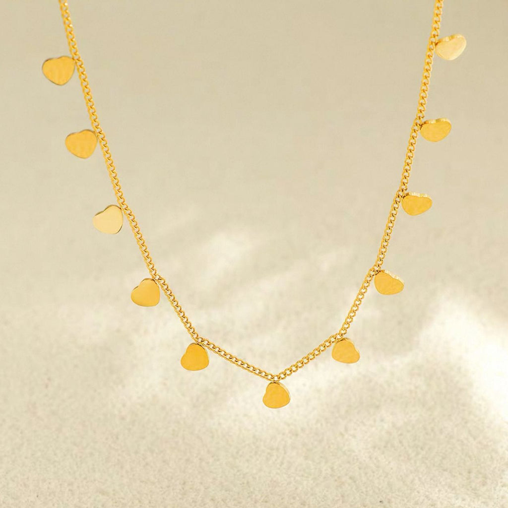 Dainty heart drop necklace