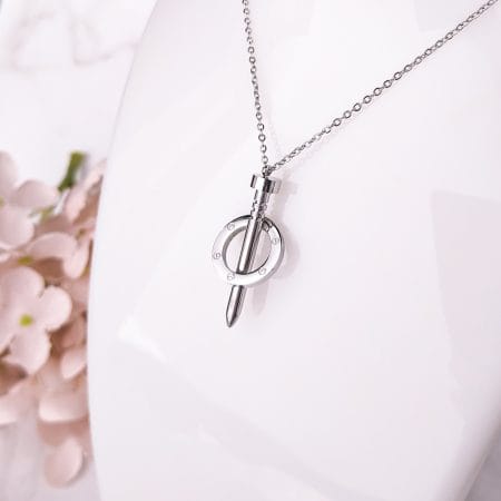 Silver and Golden stainless steel chain necklace with nail pendant