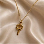Silver and Golden stainless steel chain necklace with nail pendant