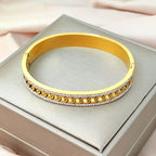 Double Zircon Chain Pattern Bangle