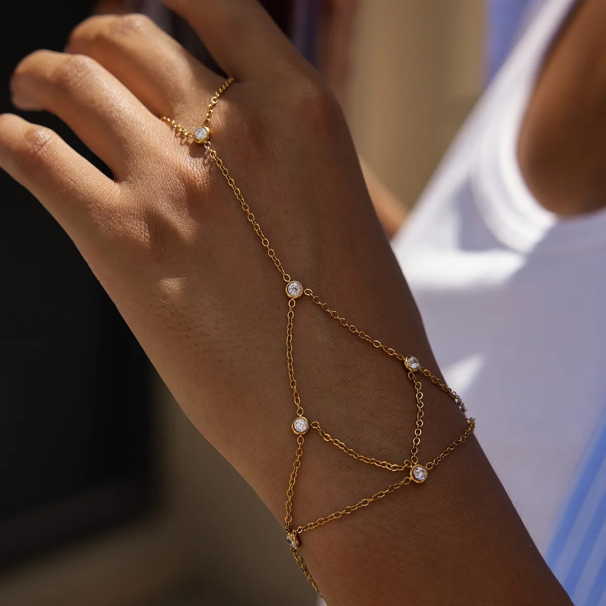Selene Diamond Hand Chain