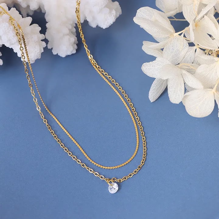 Stainless steel One stone zarcon anklet - Each