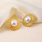 Geometric Twisted Oval Stud Earrings For Women