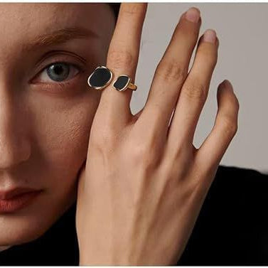 Ivory Swirl adjustable ring