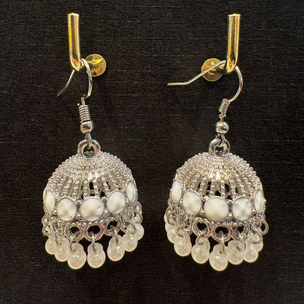 Oxidized Silver Jhumka Earrings